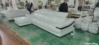 【大厂仿真皮沙发】实木框架，高回弹海绵45密度。全新包装，质量非常好，3.6米右贵妃 - 张掖28生活网 zhangye.28life.com